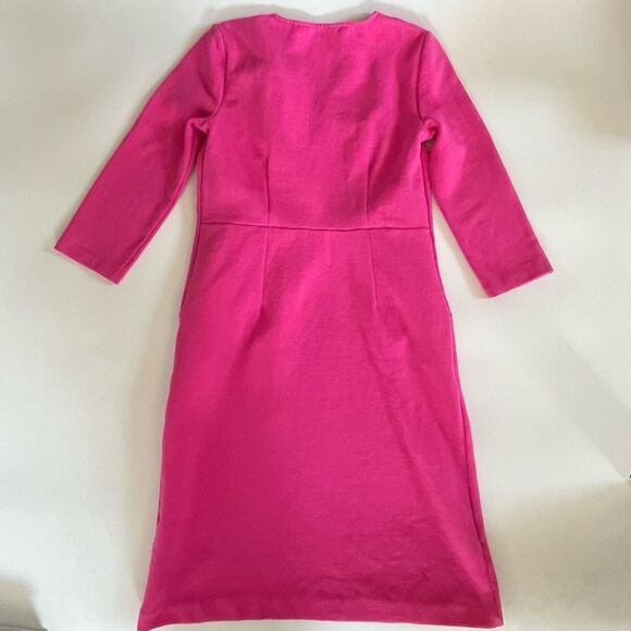 Boden Bronte Jersey Dress Cotton Blend Pink Ribbed V Neck 6 Tall - Picture 6 of 11